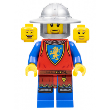 lion knight - male flat silver broad brim helmet