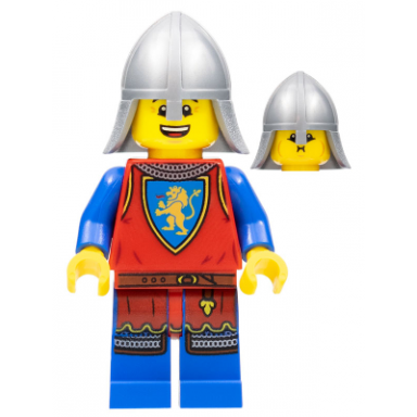 lion knight - male flat silver neck protector