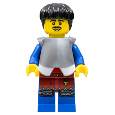 lion knight - male black hair flat silver armor