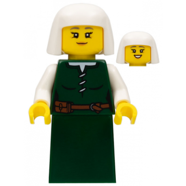 peasant - female dark green skirt white headdress