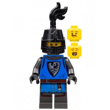 black falcon - male pearl dark gray detailed legs black helmet with eye slit black plume