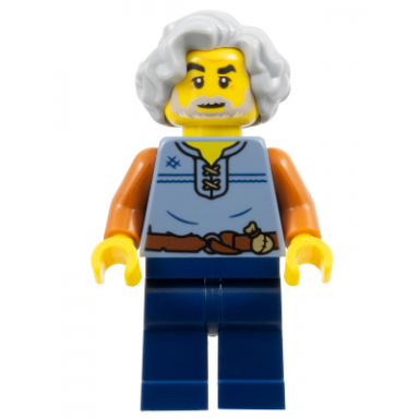 tapestry weaver - sand blue vest dark blue legs light bluish gray wavy hair