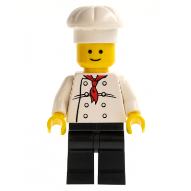 chef - white torso with 8 buttons black legs standard grin