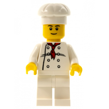 chef - white torso with 8 buttons white legs black eyebrows