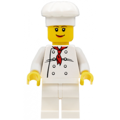 chef - white torso with 8 buttons white legs female