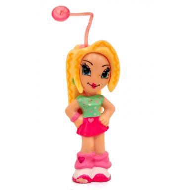 clikits figure heart - bright light yellow hair light green top magenta skirt