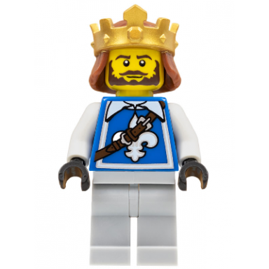 warrior - king with fleur-de-lis vest crown dark brown beard