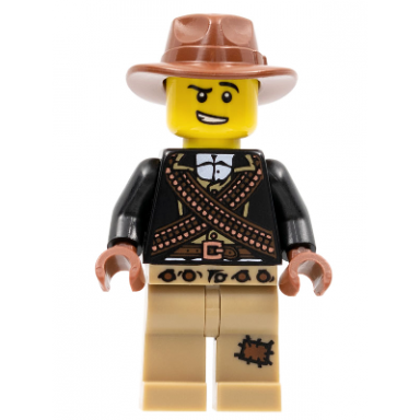 warrior - male with bandoliers dark tan legs with patch fedora hat