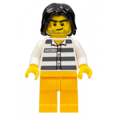 police - jail prisoner 50380 prison stripes tousled hair
