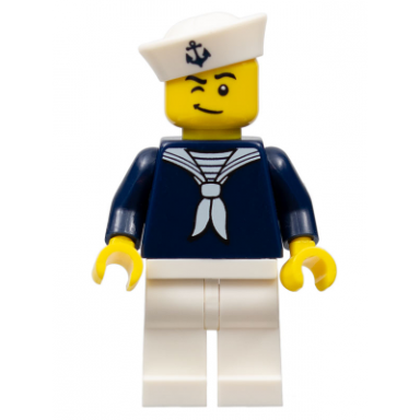sailor dark blue shirt and anchor on cap