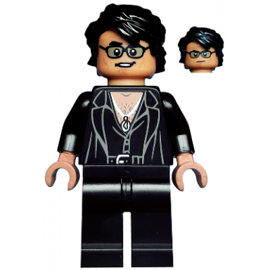 dr ian malcolm - partially open shirt with jacket