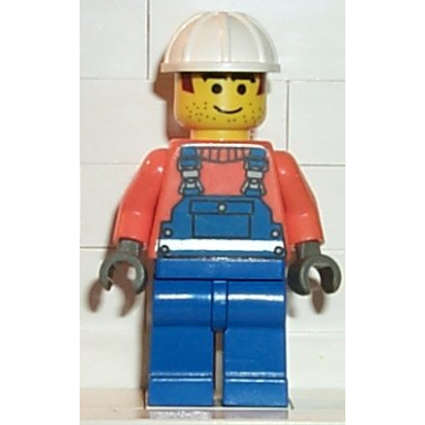 overalls with safety stripe blue white construction helmet