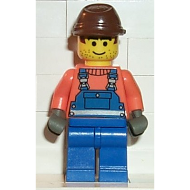 overalls with safety stripe blue brown cavalry cap