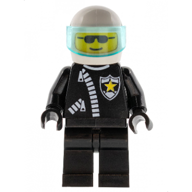 police - zipper with sheriff star white helmet trans-light blue visor sunglasses