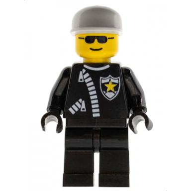 police - zipper with sheriff star white cap