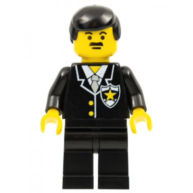 police - suit with sheriff star black legs black male hair