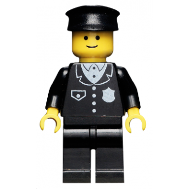 police - suit with 4 buttons black legs black hat