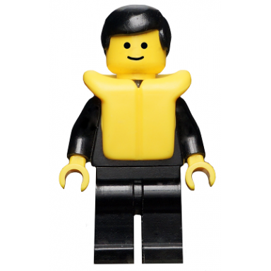 police - suit with 4 buttons black legs black male hair life jacket