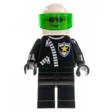police - zipper with sheriff star white helmet trans-green visor