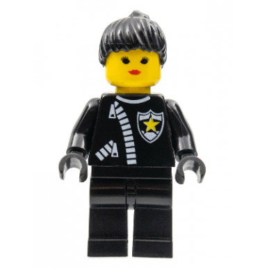 police - zipper with sheriff star black ponytail hair