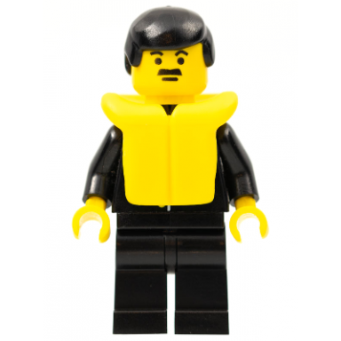 police - suit with sheriff star black legs black male hair life jacket