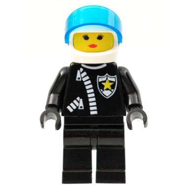police - zipper with sheriff star white helmet trans-dark blue visor female