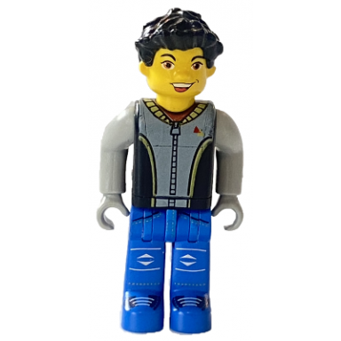 max black torso light gray arms blue legs
