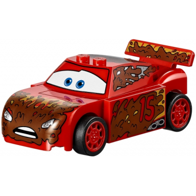 lightning mcqueen - red splashed in mud