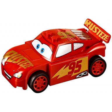 lightning mcqueen - red rusteze in heavy script