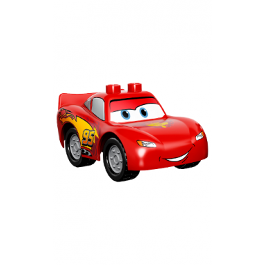 duplo lightning mcqueen - piston cup hood silver wheels