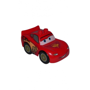 duplo lightning mcqueen - piston cup hood yellow wheels