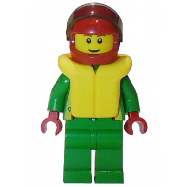 octan - green jacket with pockets brown eyebrows thin grin