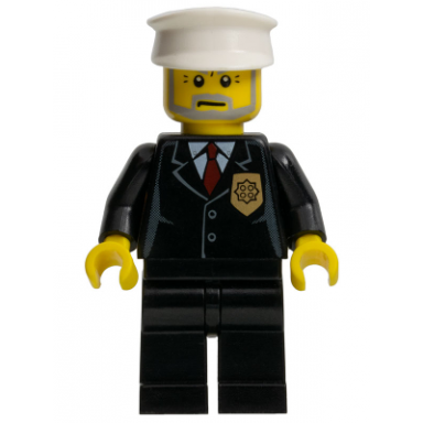 police - city suit with red tie and badge black legs white hat