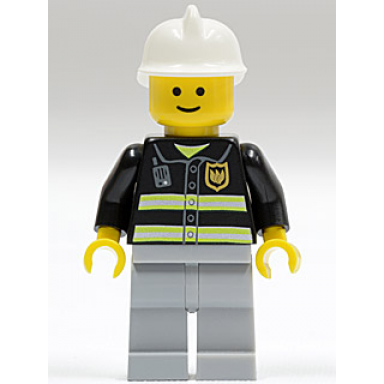 fire - reflective stripes light bluish gray legs white fire helmet standard grin