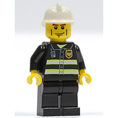 fire - reflective stripes black legs white fire helmet cheek lines yellow hands
