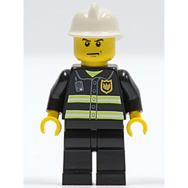 fire - reflective stripes black legs white fire helmet angry eyebrows