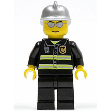 fire - reflective stripes black legs silver fire helmet silver sunglasses