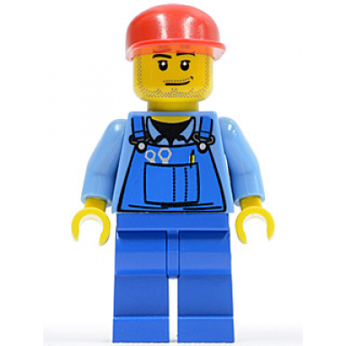 farm hand blue overalls long bill cap