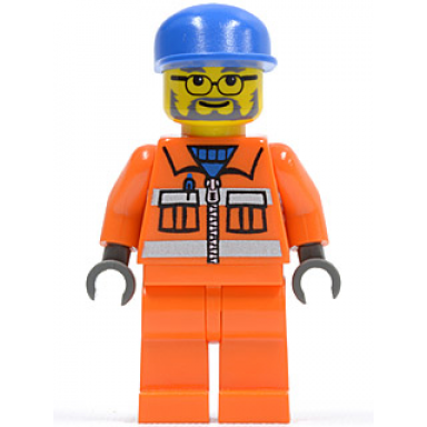sanitary engineer 3 - orange legs glasses and beard