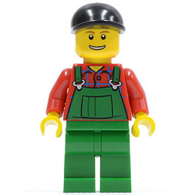 overalls farmer green black short bill cap