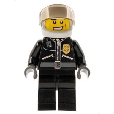 police - city leather jacket with gold badge and police on back white helmet trans-brown visor