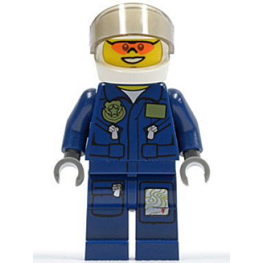 forest police - helicopter pilot dark blue flight suit with badge helmet