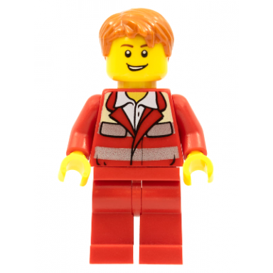 paramedic - red uniform male tousled hair