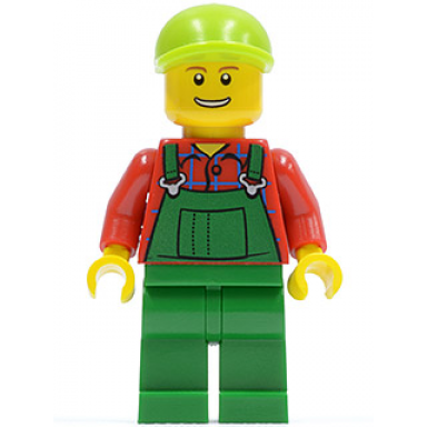 overalls farmer green lime short bill cap