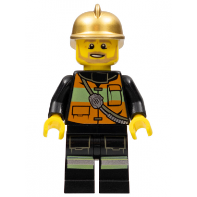 fire chief - reflective stripes with pockets and shoulder strap gold fire helmet