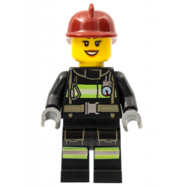 fire - reflective stripes with utility belt dark red fire helmet black eyebrows