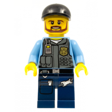 police - lego city undercover elite police officer 1 - brown beard