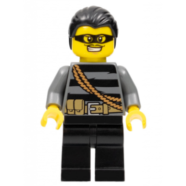 police - city burglar black hair mask