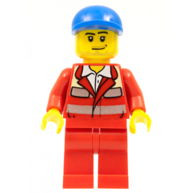paramedic - red uniform male blue short bill cap