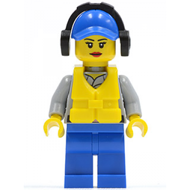 coast guard city - crew member female blue cap with hole headphones